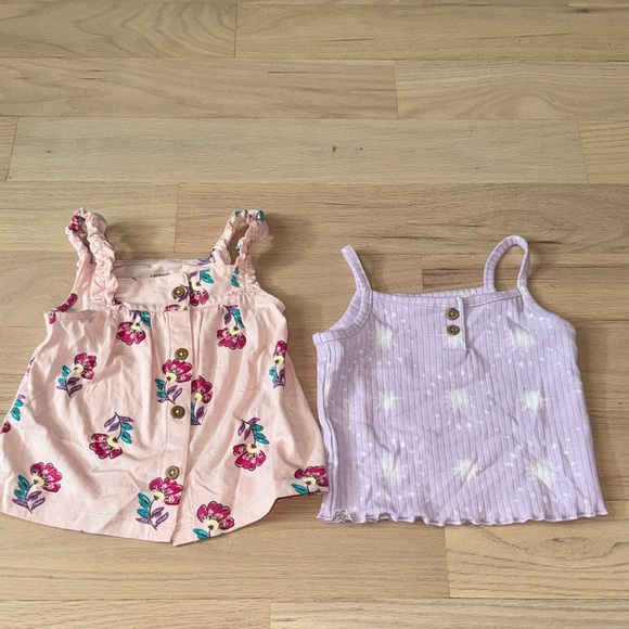 Carter's Other - Carter's Pink Floral and Purple Striped Camisoles